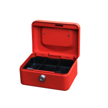 2020 HOT selling small metal cash box with three compartments tray 6 inch